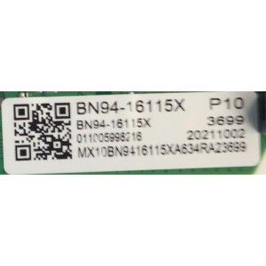 MAIN PARA SMART TV SAMSUNG 4K RESOLUCION (3840 X 2160) / NUMERO DE PARTE BN94-16115X / BN41-02852A-001 / BN97-17445F / BN9416115X / 16115X / DISPLAY HV750QUB-F9B / MODELO UN75TU7000FXZA BE11